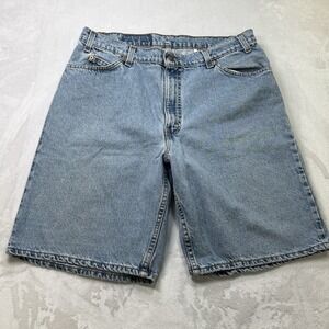 Vintage 90s Levi's 560 Husky Denim Shorts W36 Orange Tab Made in USA Loose Fit